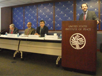Alex Thier moderates April 2010 panel. (Photo: U.S. Institute of Peace)
