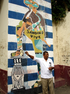 Mural showing Sandino in his battle against the US Marines (Leon, Nicaragua)