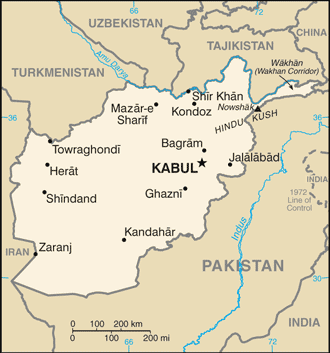 af-map.gif Map of Afghanistan and the region