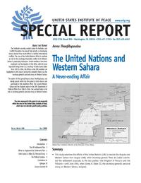 Theofilopoulou_SR166_cover.jpg The United Nations and Western Sahara - SR 166 (Image: USIP)