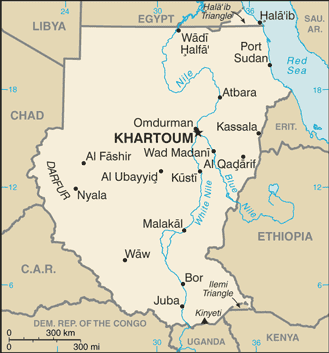Map of Sudan (Credit: CIA)