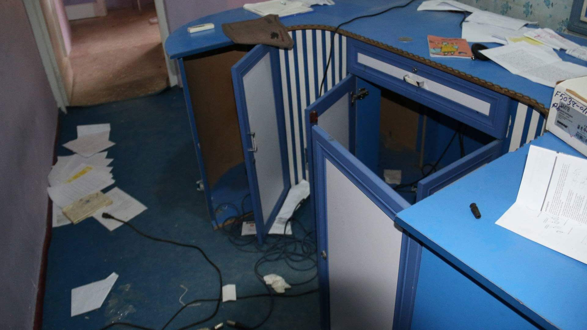 Radio Roshani’s office, looted by Taliban in 2015. 