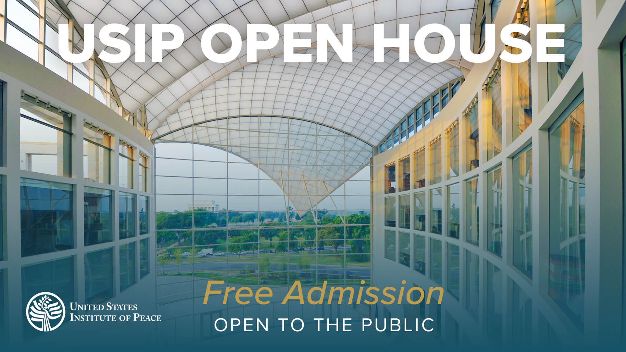 USIP Open Houses feature image with a picture of inside the USIP headquarters