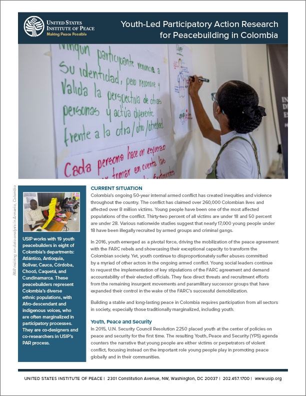 Youth-Led Participatory Action Research for Peacebuilding in Colombia cover