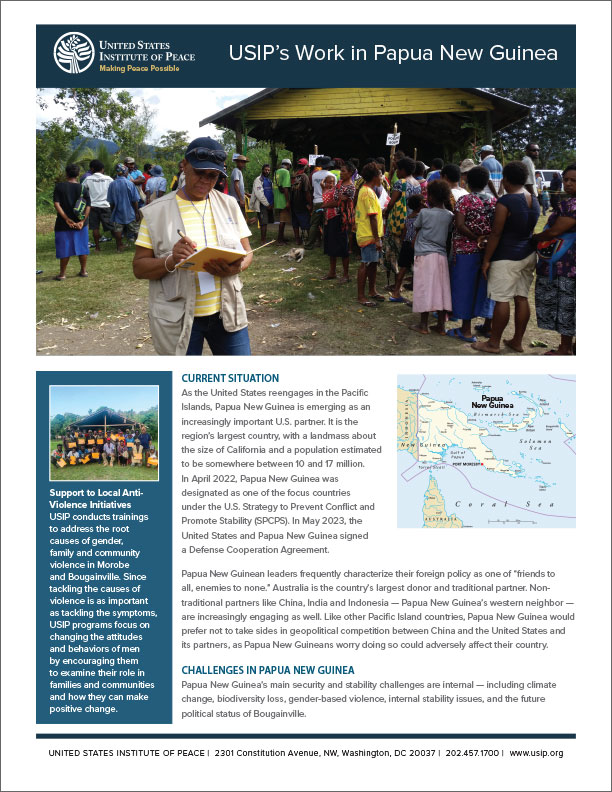 Papua New Guinea fact sheet cover