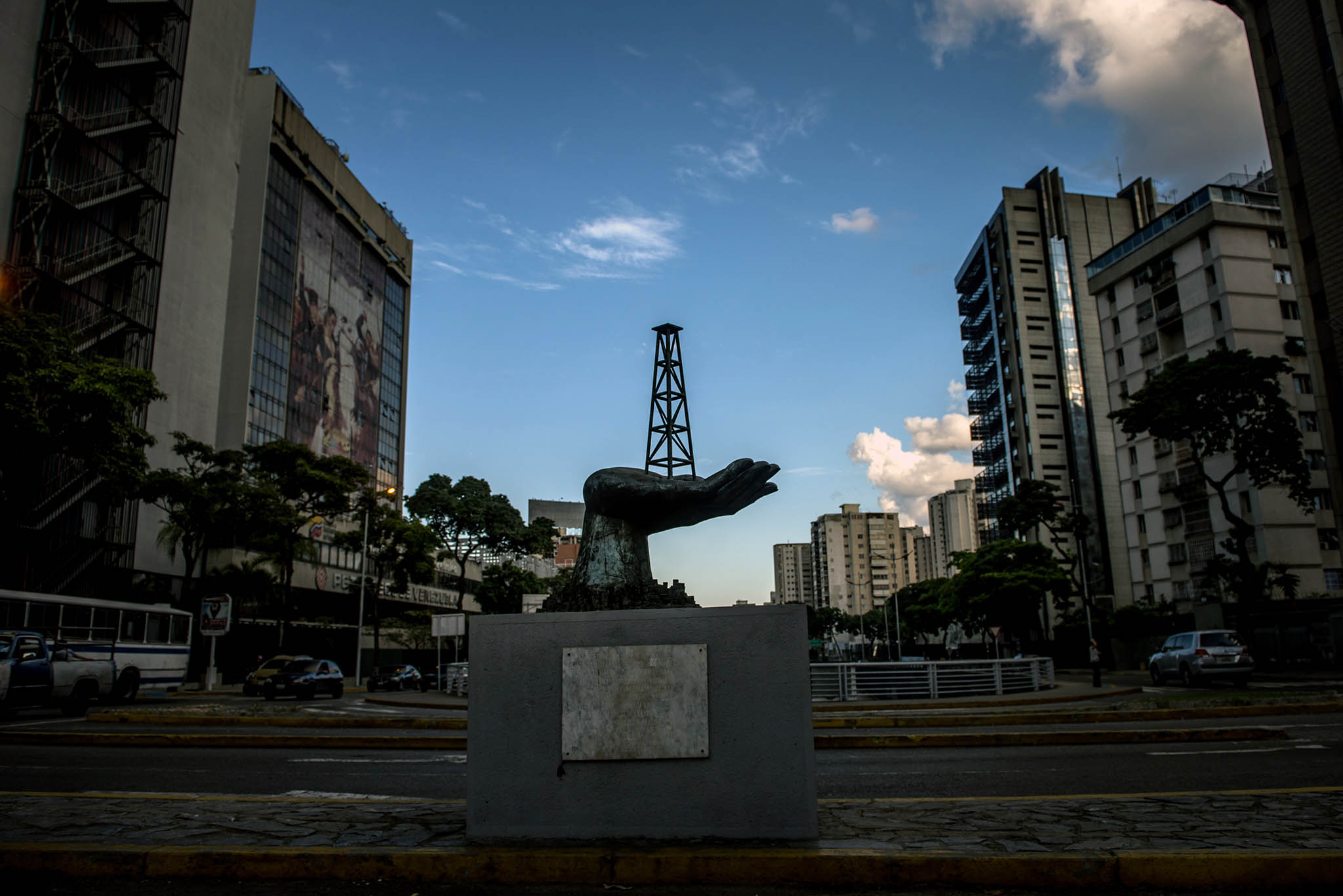 The headquarters of PDVSA, Venezuela’s state-owned oil company, in Caracas. February 6, 2019. (Meridith Kohut/The New York Times)