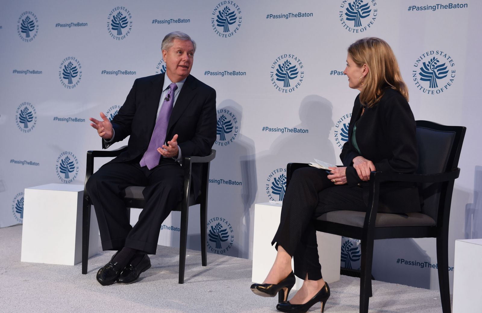 Lindsey Graham and Nancy Lindborg