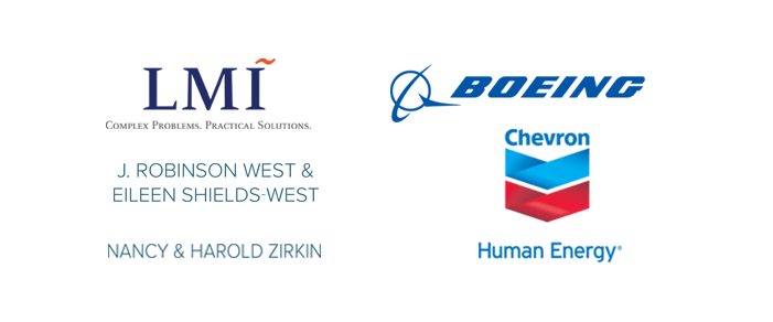 Logos for LMI, Boeing, Chevron, West, Zirkin