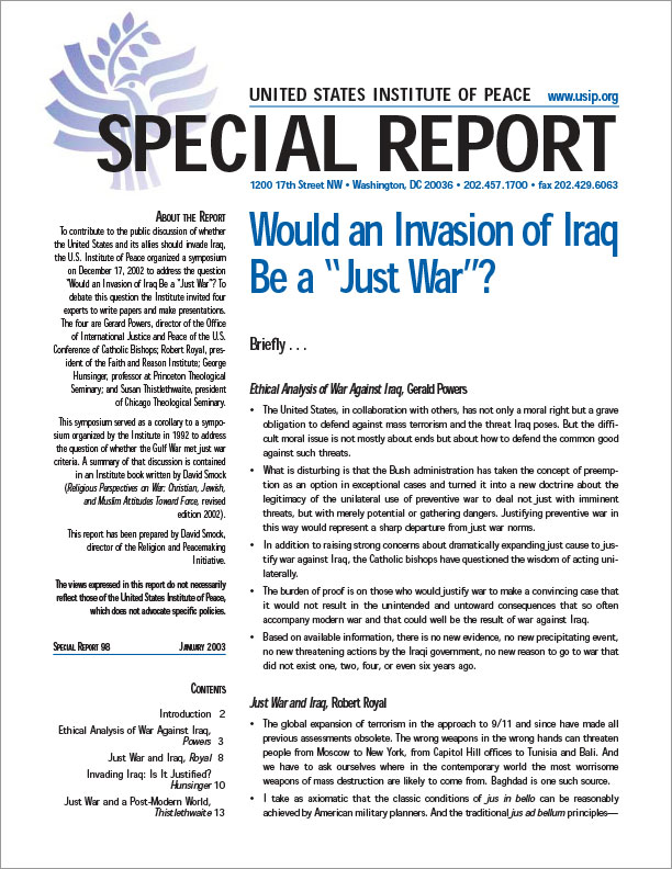 an analysis of united states and iraq war The united nations special commission (unscom) performed inspections in iraq to make sure that the conditions of the peace agreement that followed the first gulf war were carried out the weapons inspectors were thrown out of iraqin december of 1998, which lead to operation desert fox , a three-day bombing campaign on iraqi targets. an analysis of united states and iraq war The united nations special commission (unscom) performed inspections in iraq to make sure that the conditions of the peace agreement that followed the first gulf war were carried out the weapons inspectors were thrown out of iraqin december of 1998, which lead to operation desert fox , a three-day bombing campaign on iraqi targets.