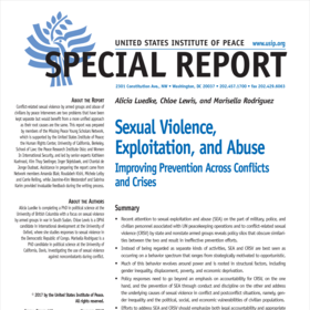 Sexual Violence, Exploitation, and Abuse: Improving Prevention Across Conflicts and Crises report cover