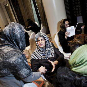 Afghan women’s rights activists for years have warned leaders not to exclude women from an eventual peace process. Here they did so during a 2010 conference in Kabul. (Eros Hoagland/NY Times)