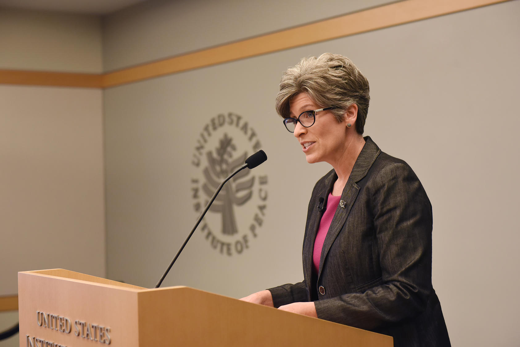 Senator Joni Ernst discusses U.S. policy options in Iraq at the U.S. Institute of Peace on July 26, 2018.