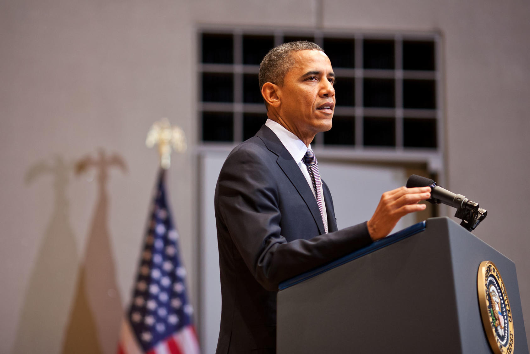President Barack Obama delivers remarks at the U.S. Holocaust Memorial Museum in Washington, D.C.