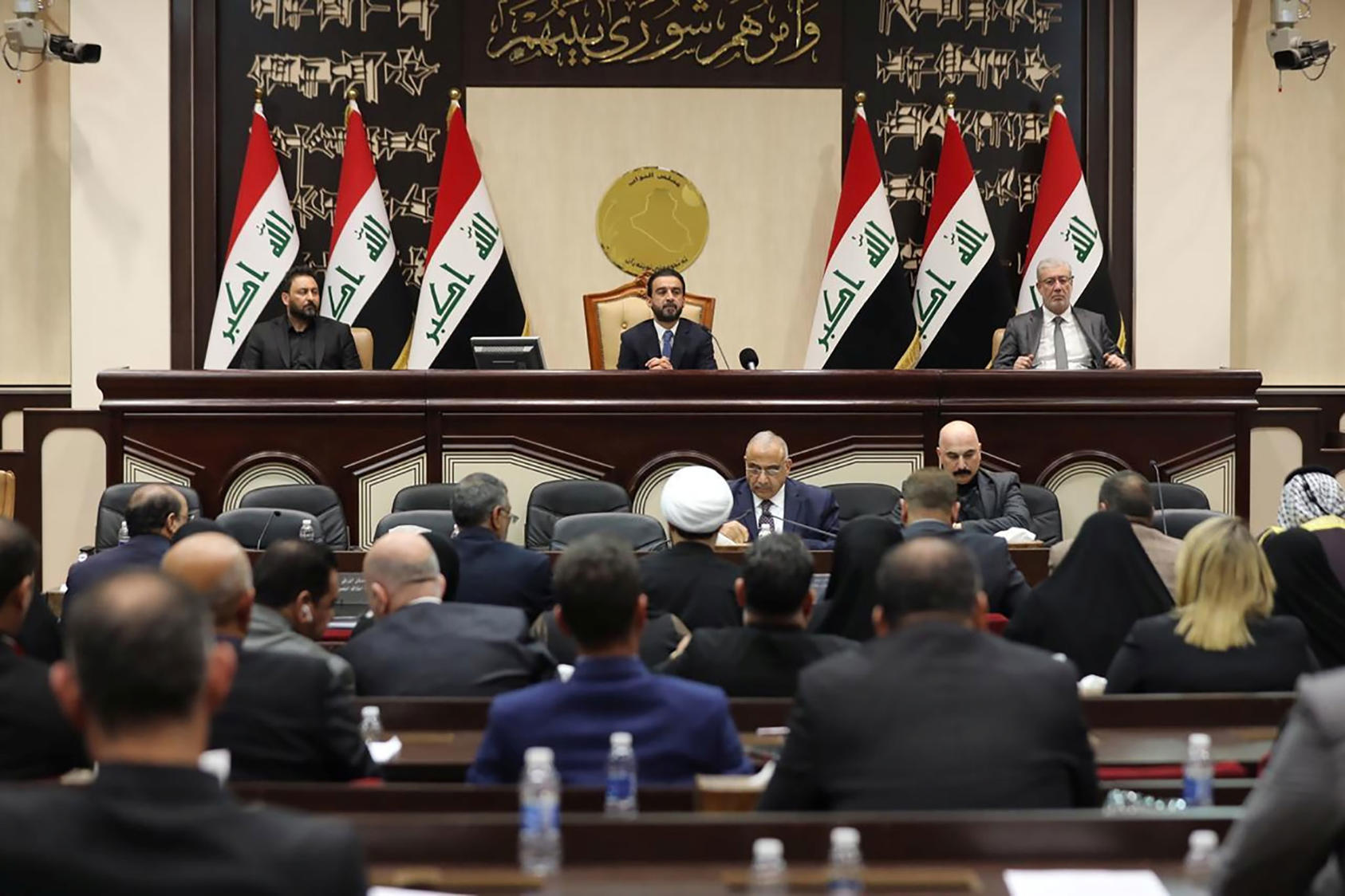 A meeting of the parliament of Iraq in Baghdad, Jan. 5, 2020. (Iraqi Prime Minister's Press Office via The New York Times)