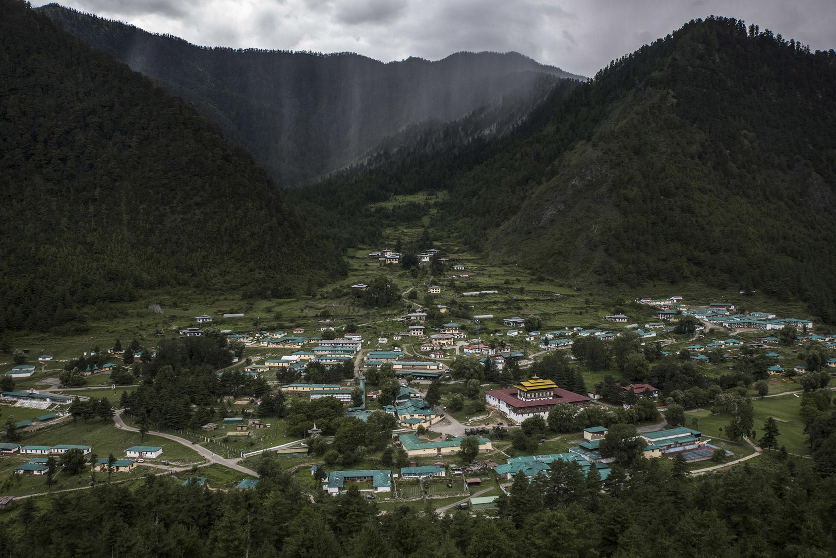 A regional headquarters for India's military in Haa, Bhutan, near a border area claimed by both India and China, Aug. 3, 2017. (Gilles Sabrie/The New York Times)