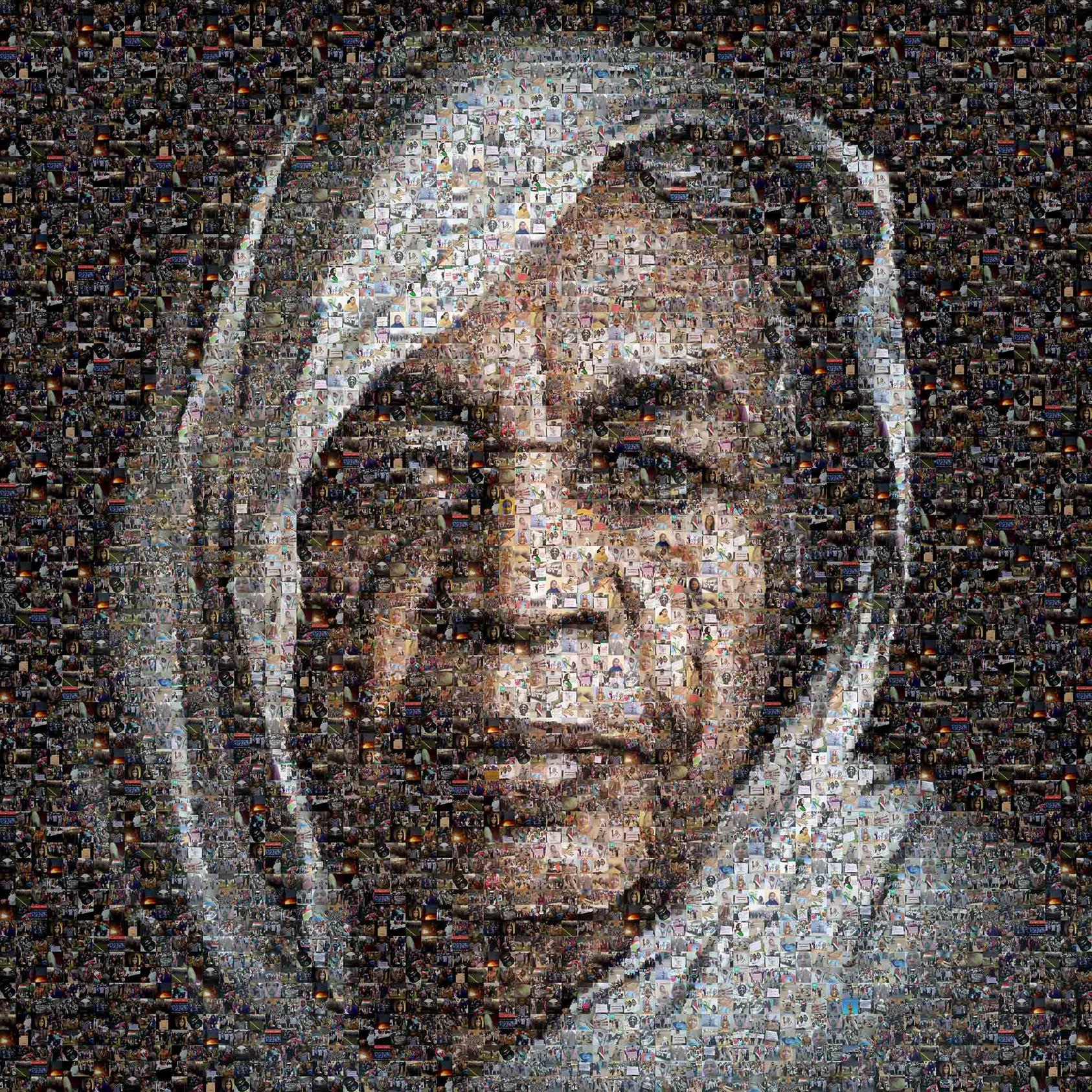 Merghani Salih’s mosaic of the ‘The Kandaka’ highlighted women’s contribution to the revolution. Originally shared on social media, it was later shared in news media, at venues internationally, and at the military headquarters sit-in in May 2019. 