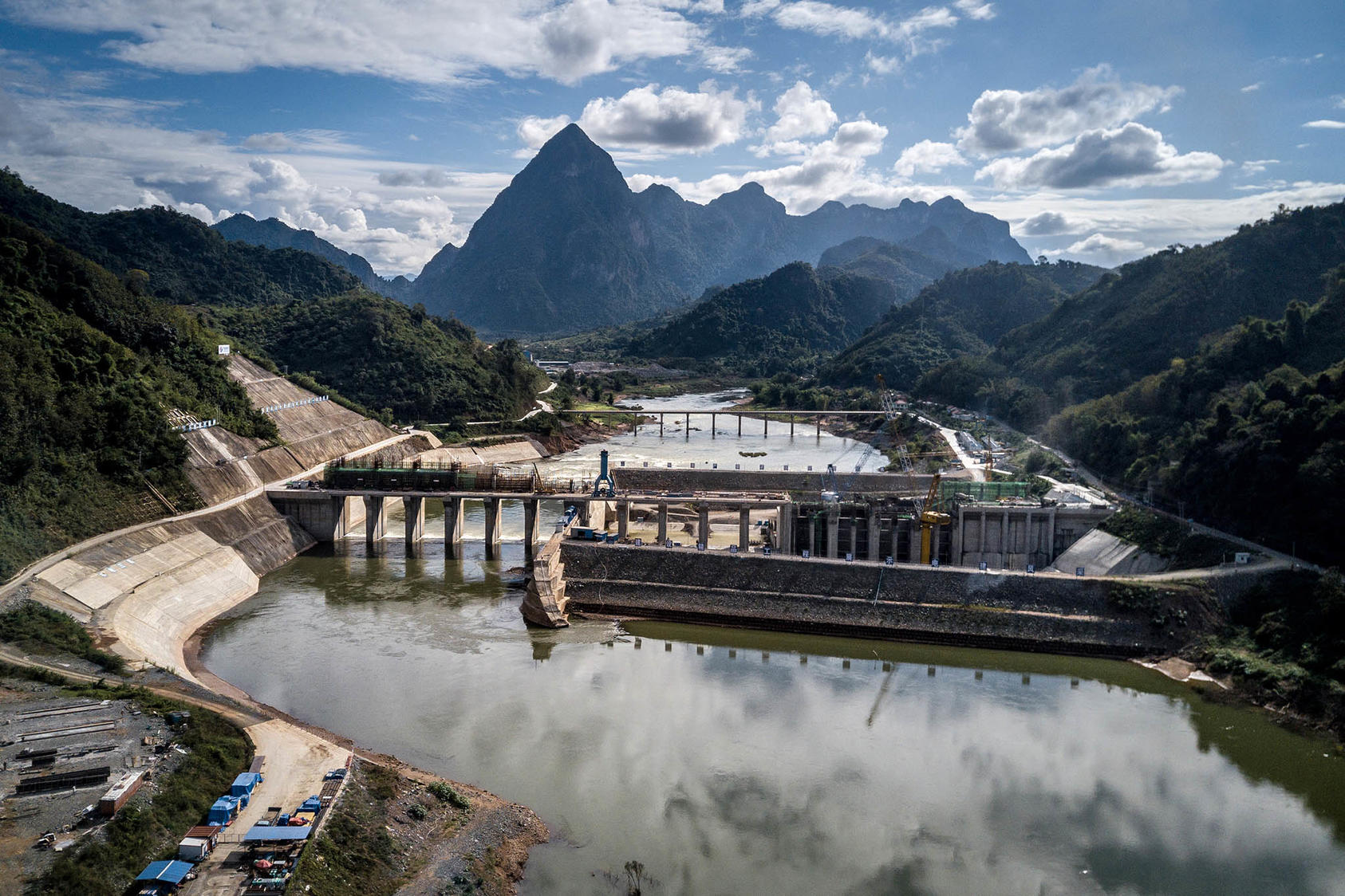 The site of the Nam Ou 1 dam in northern Laos. December 10, 2018. Development on the Mekong River and its network of tributaries is forcing the relocation of many villages. (Sergey Ponomarev/The New York Times)