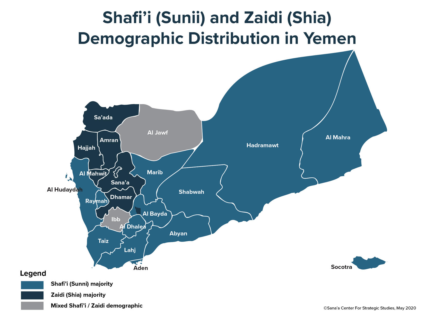 Demographic Distribution Yemen Map