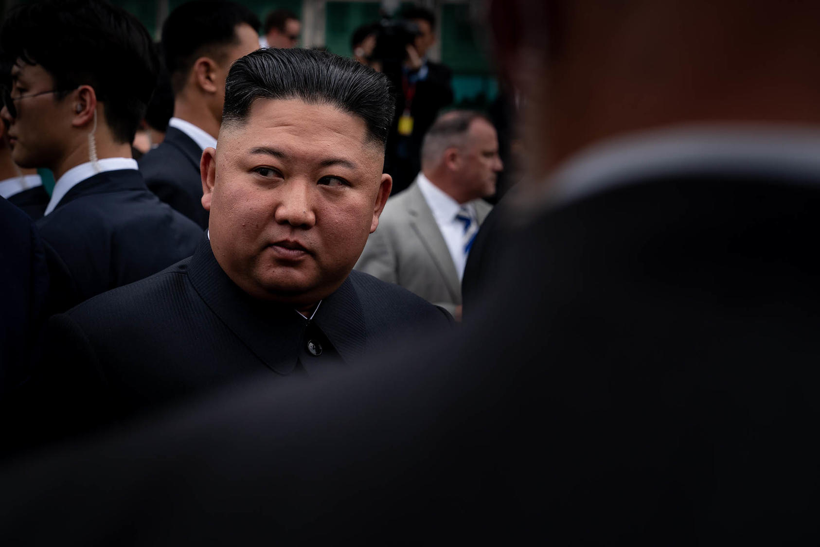 North Korean leader Kim Jong Un in the truce village of Panmunjom in the Demilitarized Zone, June 30, 2019. (Erin Schaff/The New York Times)