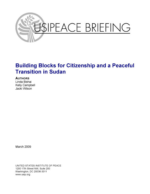 Building Blocks for Citizenship and a Peaceful Transition in Sudan