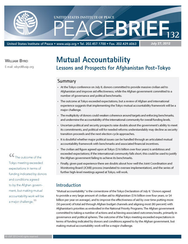 Peace Brief: Mutual Accountability