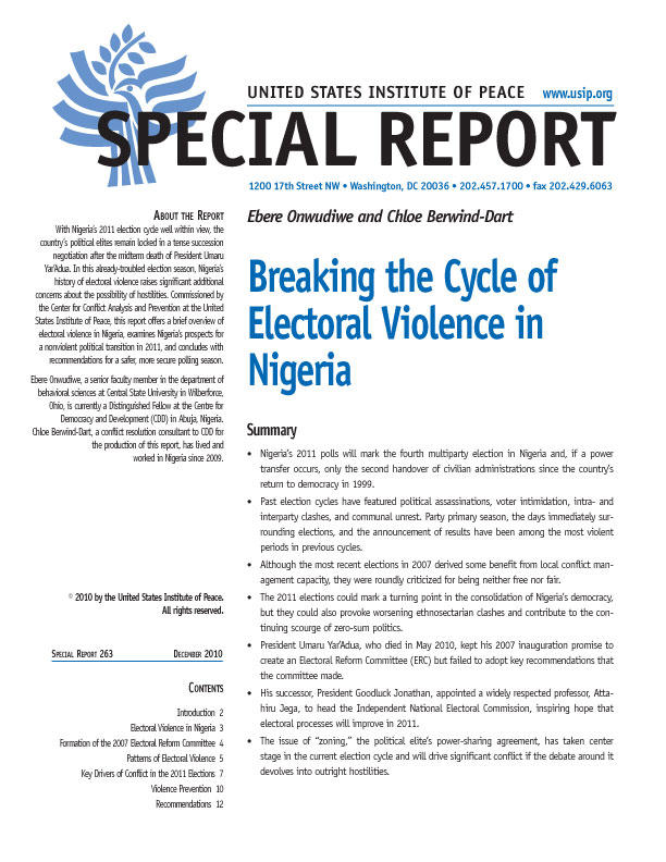 Special Report: Breaking the Cycle of Electoral Violence in Nigeria