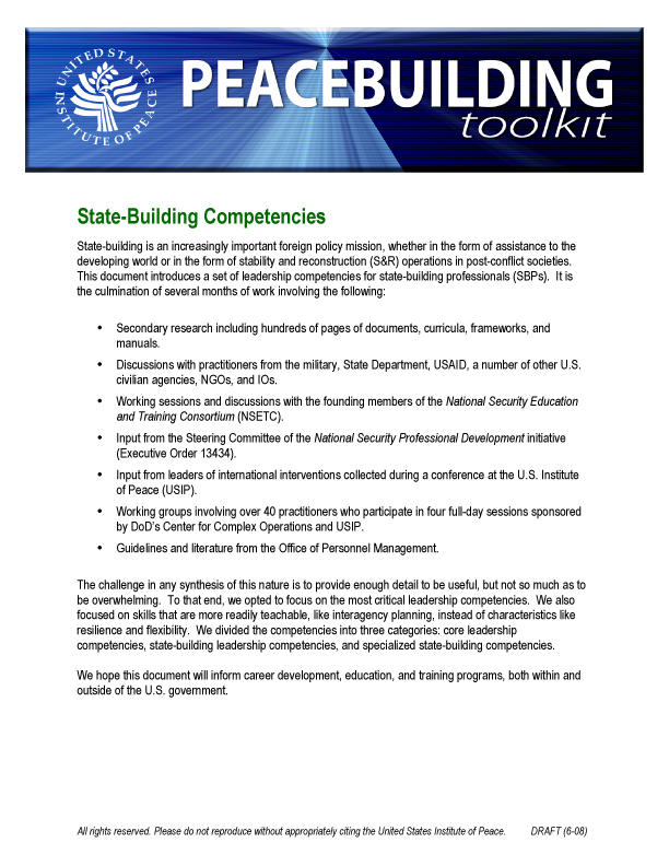 State-Building Competencies