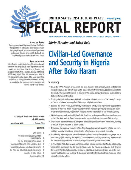 Civilian-Led Governance and Security in Nigeria After Boko Haram