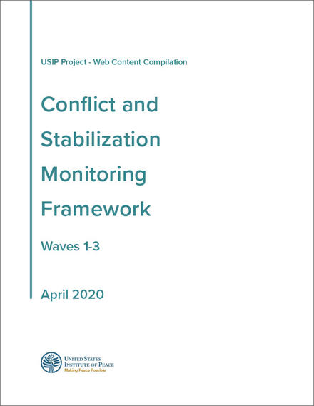  Conflict and Stabilization Monitoring Framework compilation cover