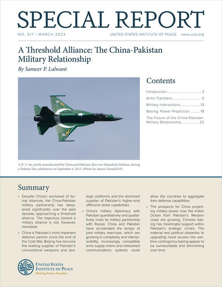 A Threshold Alliance: The China-Pakistan Military Relationship report cover