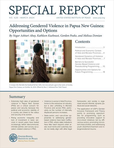 Addressing Gendered Violence in Papua New Guinea: Opportunities and Options