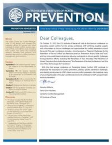 USIP Prevention Newsletter - September 2012