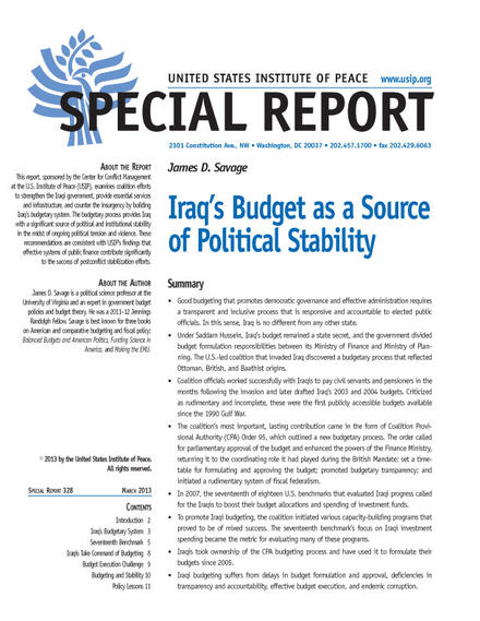 Special Report: Iraq’s Budget as a Source of Political Stability