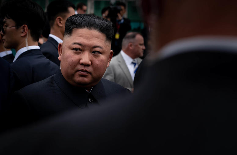 North Korean leader Kim Jong Un at the truce village of Panmunjom in the Demilitarized Zone on June 30, 2019. (Erin Schaff/The New York Times)
