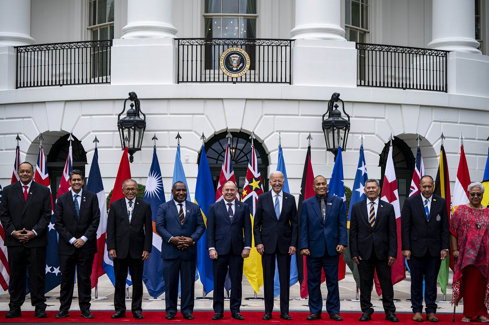President Joe Biden with Pacific Islands leaders during the Pacific Islands Forum at the White House in Washington, Monday, September 25, 2023. (Haiyun Jiang/The New York Times)