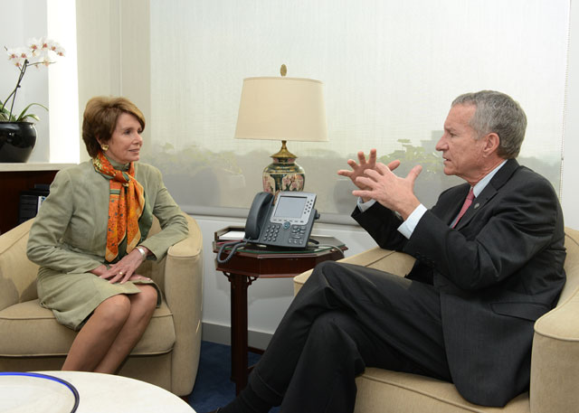 USIP President Jim Marshall pictured here with Congresswoman Nancy Pelosi
