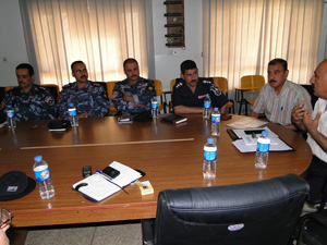 Iraqi police officers receive training on conflict resolution and human rights in Kirkuk, Iraq by a local NGO