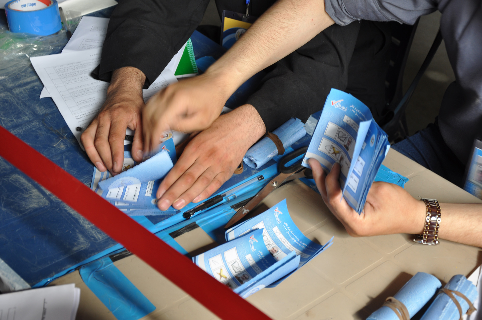 Afghans audit ballots in the 2014 presidential election—one of several troubled by allegations of fraud. (Flickr/EUPOL-CC License 2.0)