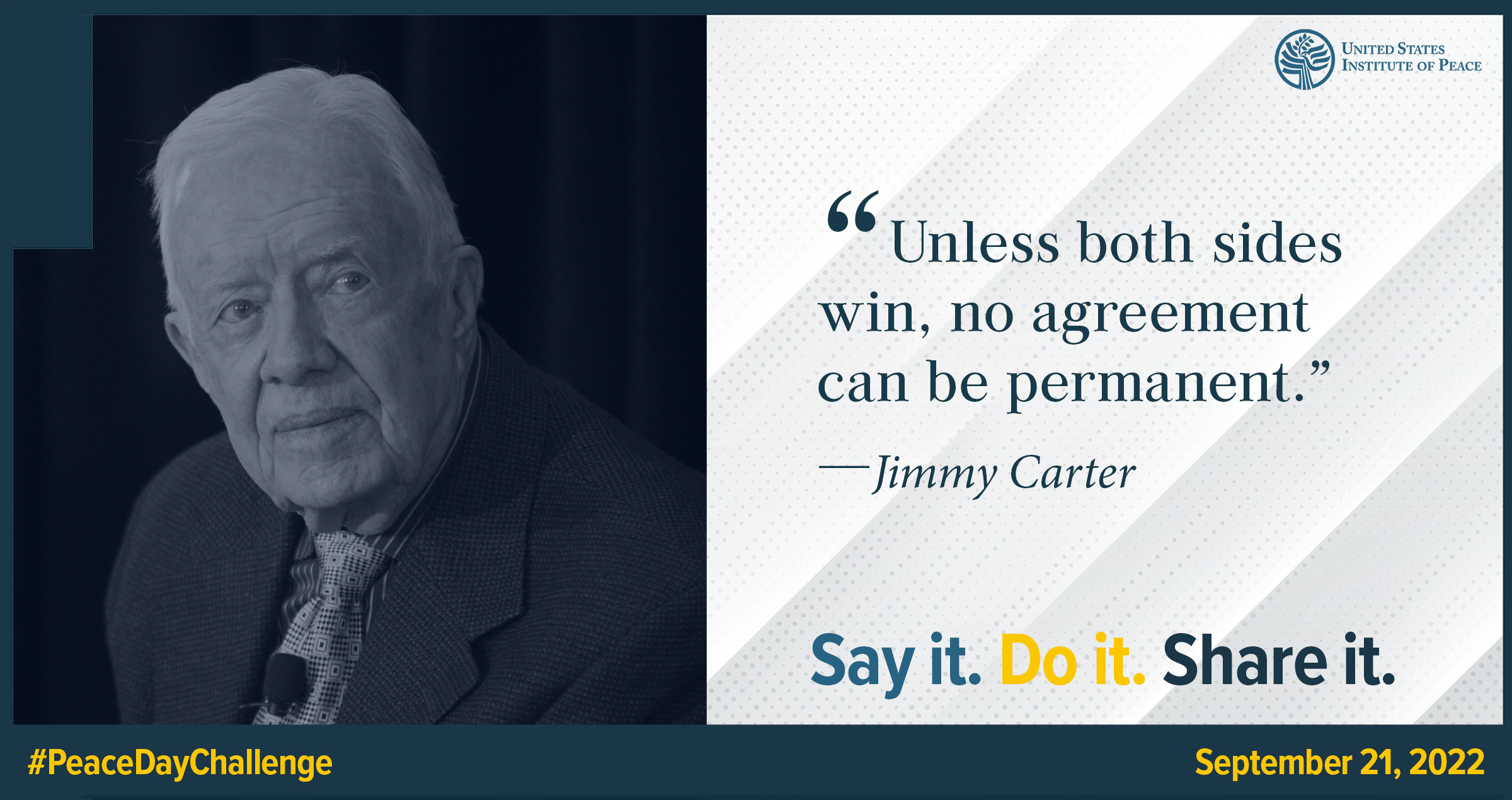 Peace Day Challenge Quote from Jimmy Carter