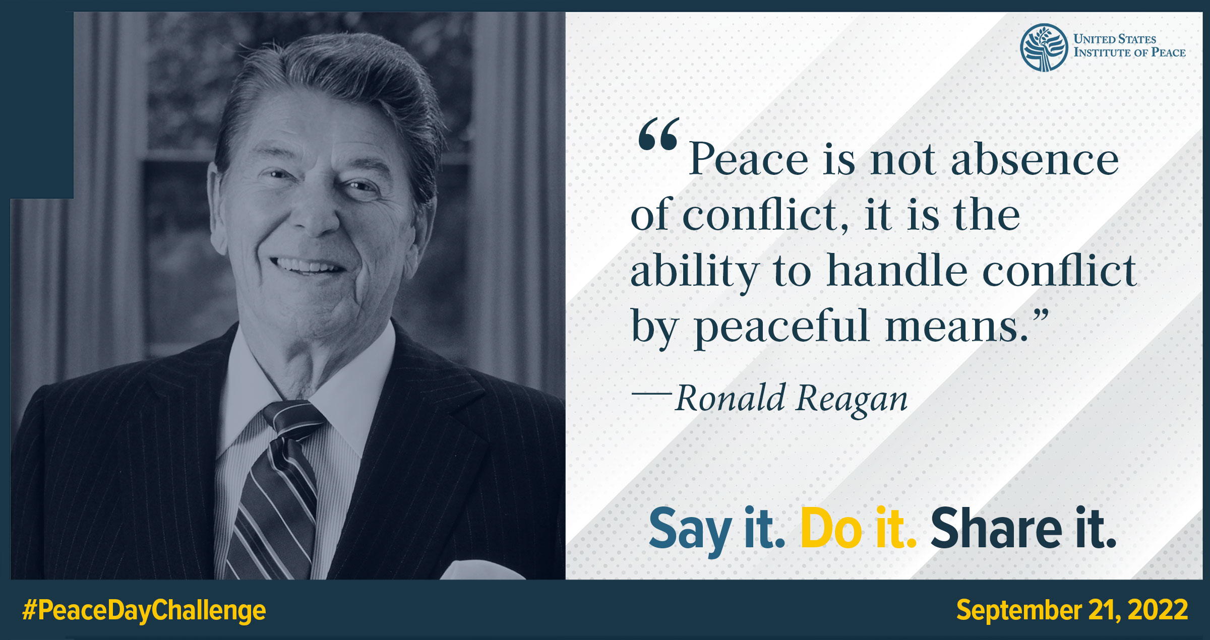 Peace Day Challenge Quote from Ronald Reagan