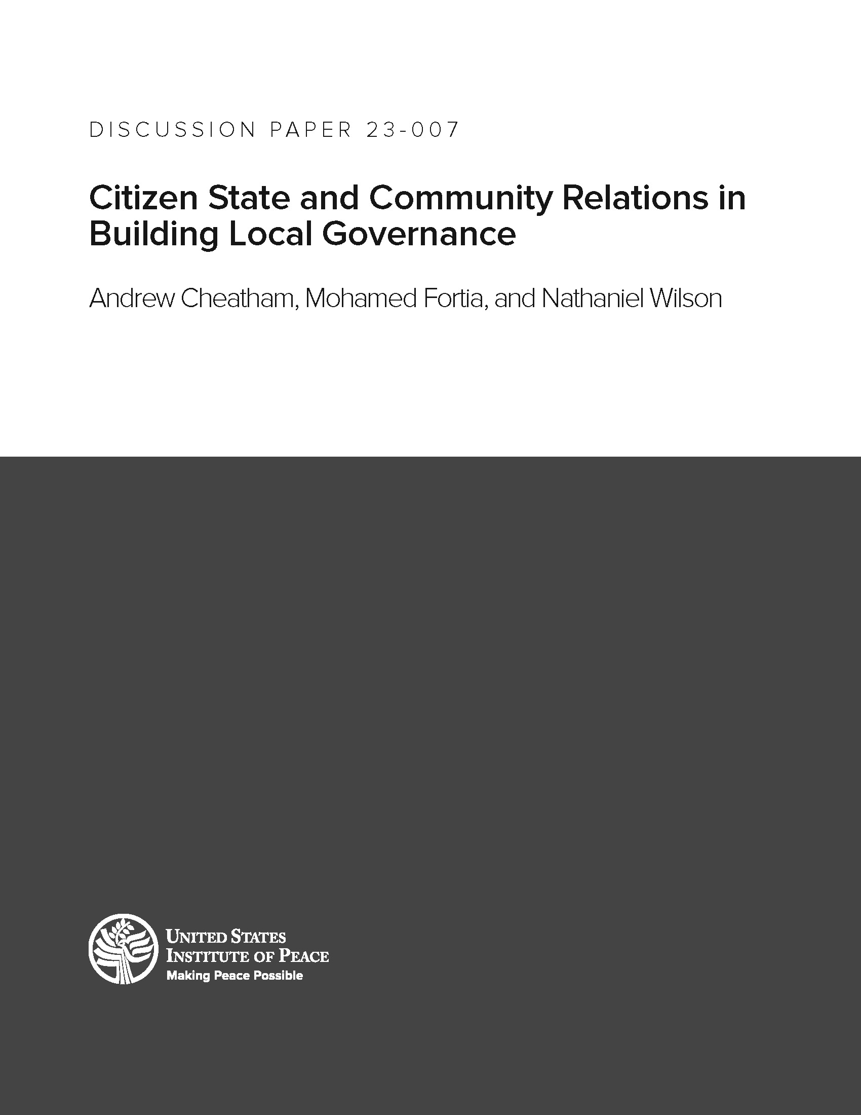 Citizen State and Community Relations in Building Local Governance report cover