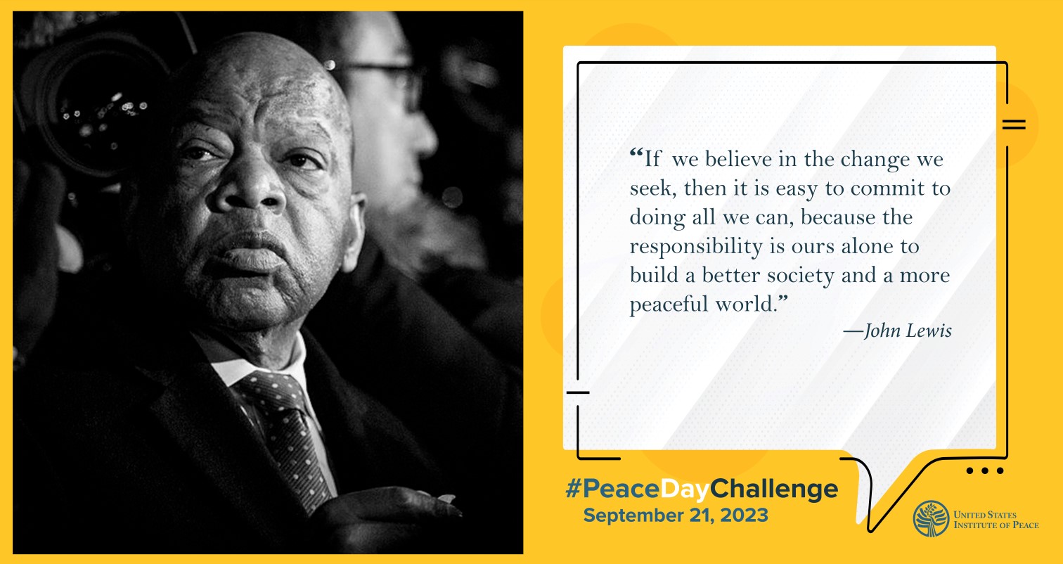 Peace Day Challenge Quote from John Lewis
