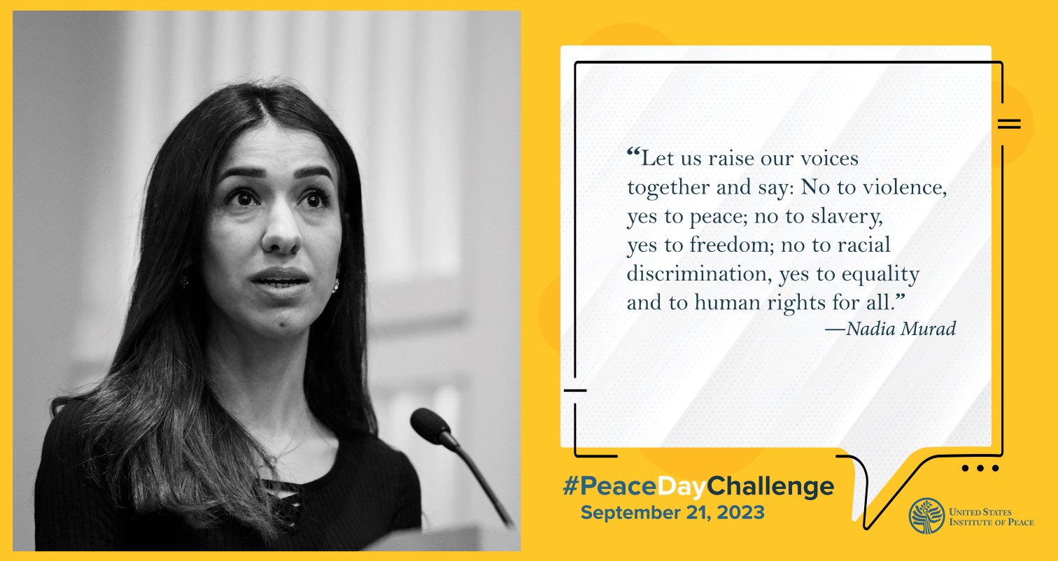 Peace Day Challenge Quote from Nadia Murad