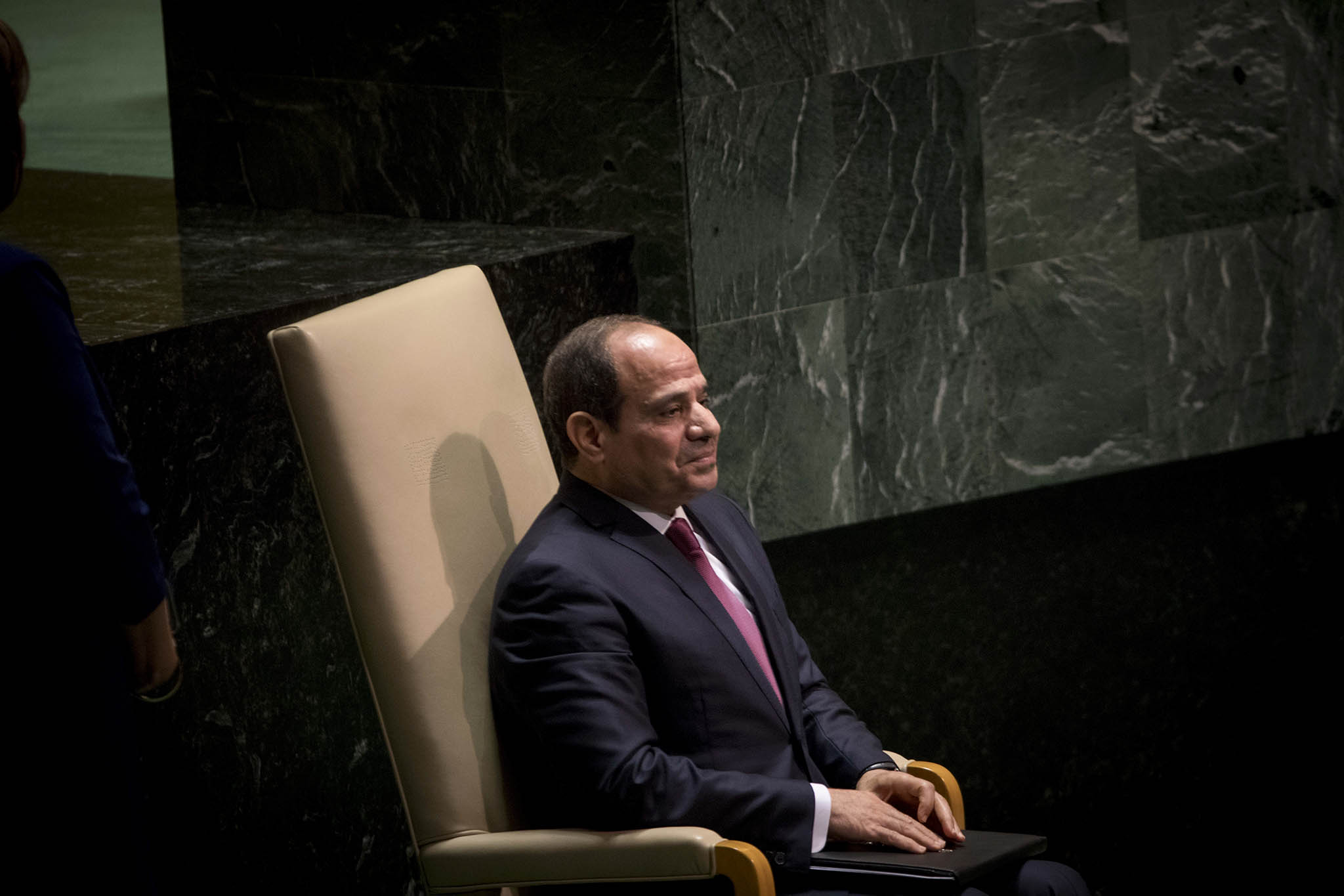 President Abdel Fattah el-Sisi of Egypt before speaking at the U.N. General Assembly in New York. September 24, 2019. (Dave Sanders/The New York Times)