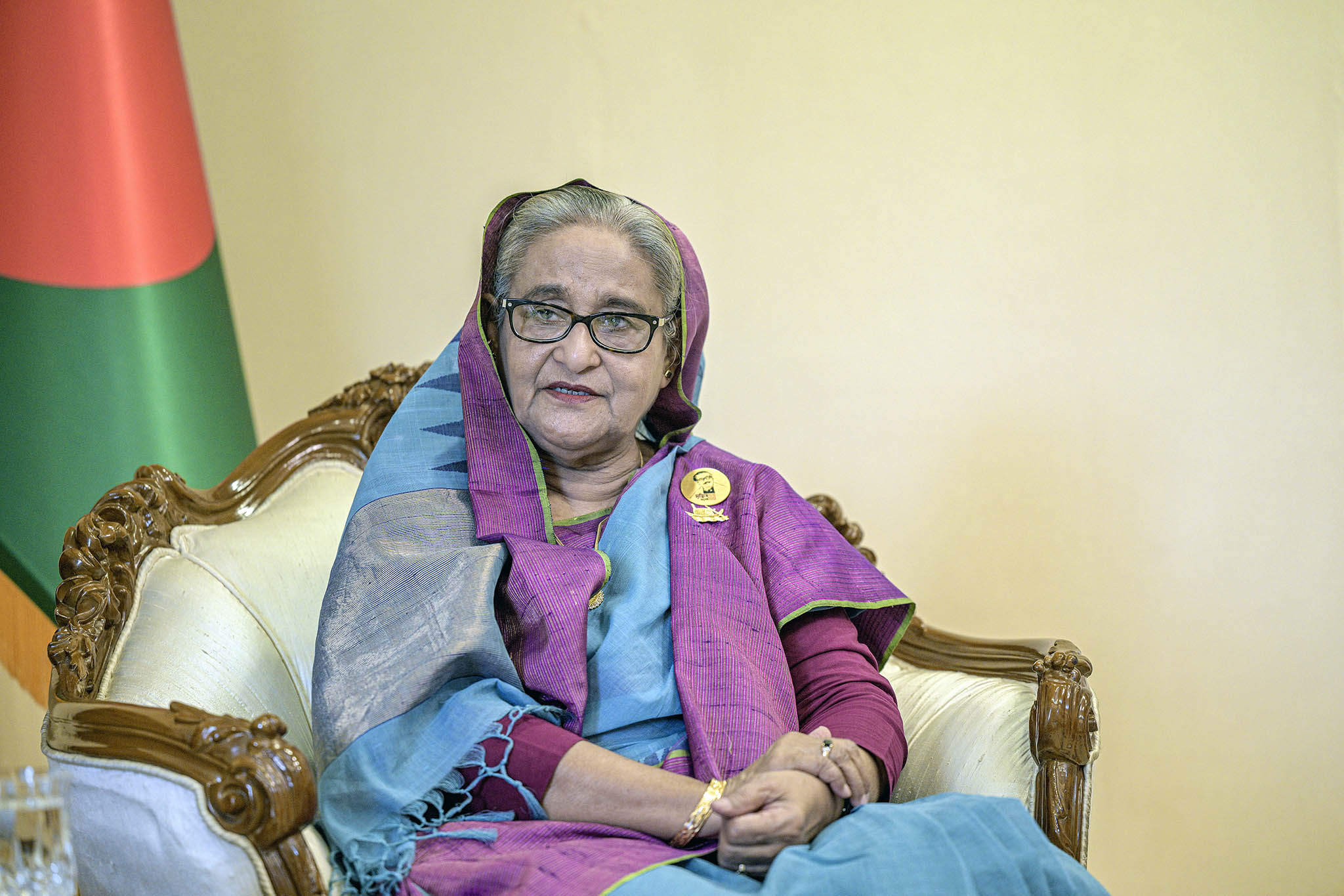 Bangladesh’s prime minister, Sheikh Hasina, seen here in her office in Dhaka on June 11, 2023, led her party to its fourth straight electoral victory on January 7. (Atul Loke/The New York Times)