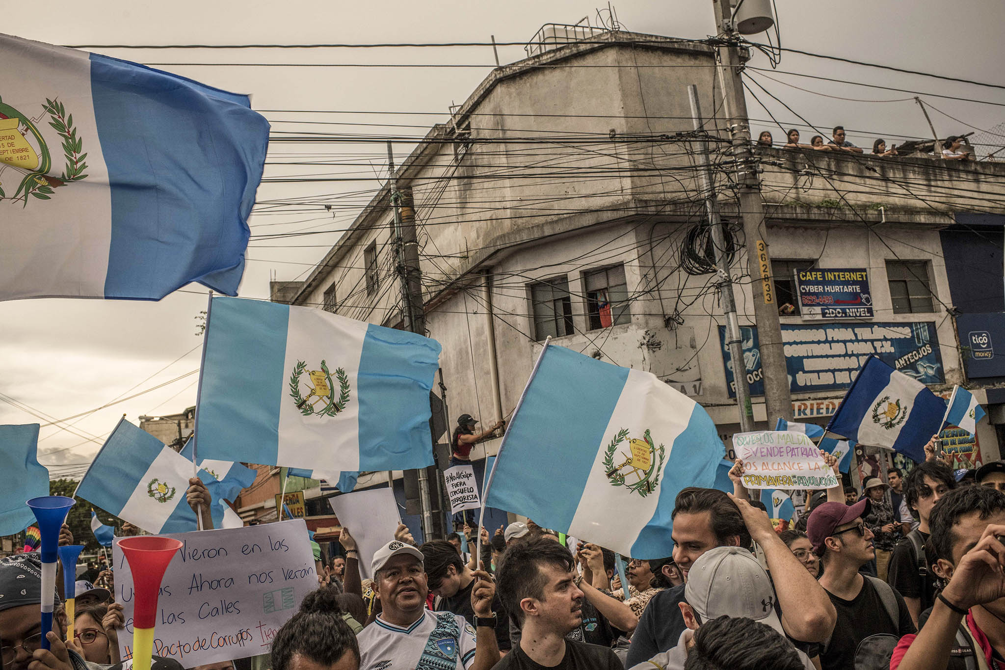 Supporters of presidential candidate Bernardo Arévalo gathered in Guatemala City, on July 13, 2023. Arevalo could become the country’s first progressive leader in four decades. (Daniele Volpe/The New York Times)