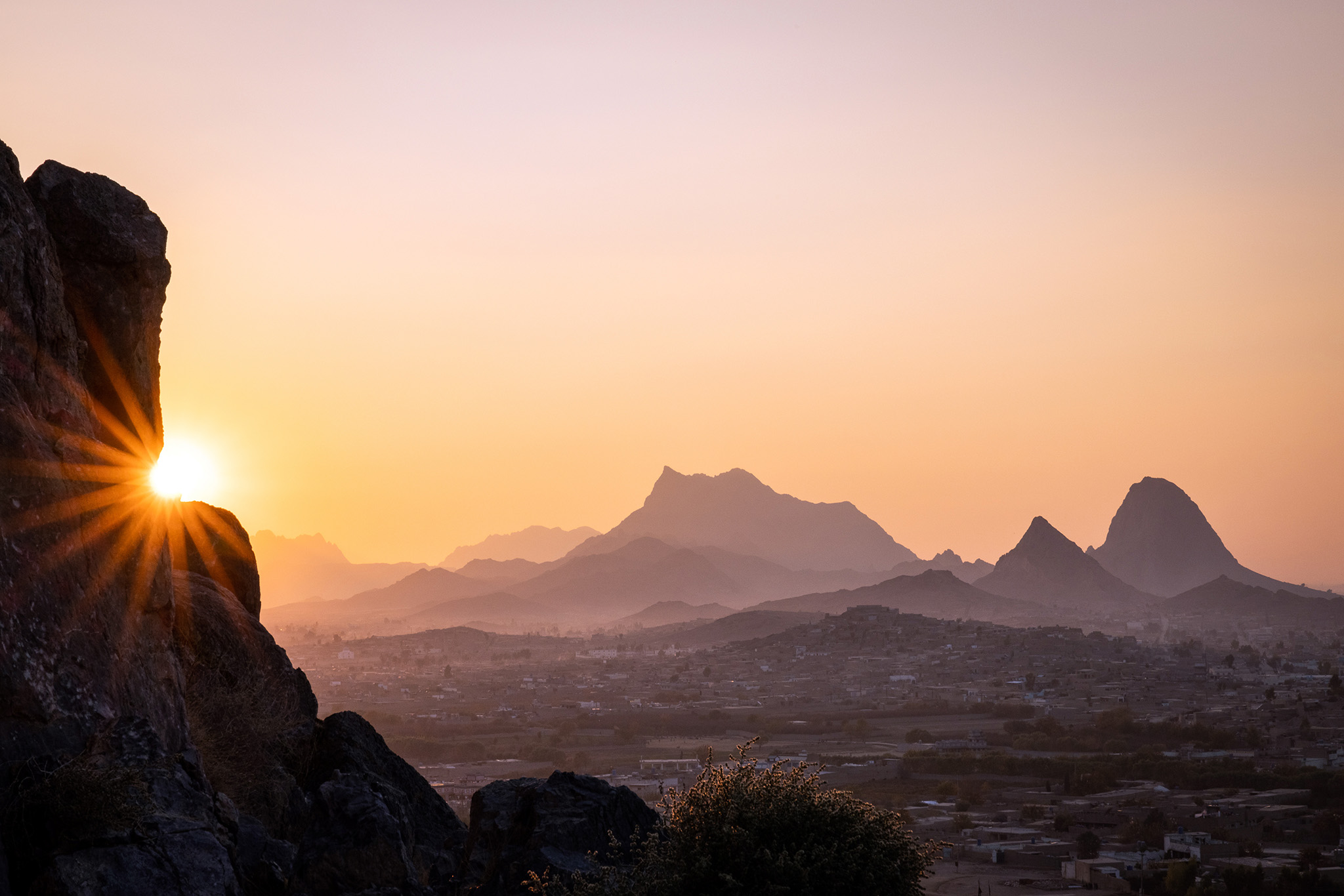 The view of the surrounding Panjwayi district from Kandahar city, Afghanistan on Tuesday, Nov. 17, 2020. (Jim Huylebroek/The New York Times)