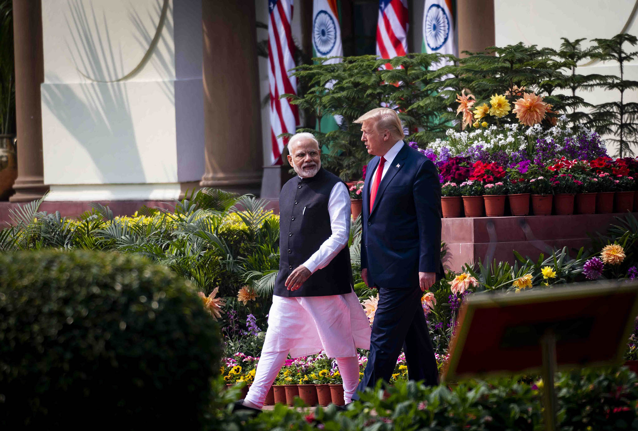 President Donald Trump and Indian Prime Minister Narendra Modi in New Delhi, India, Feb 25, 2020. (Doug Mills/The New York Times)