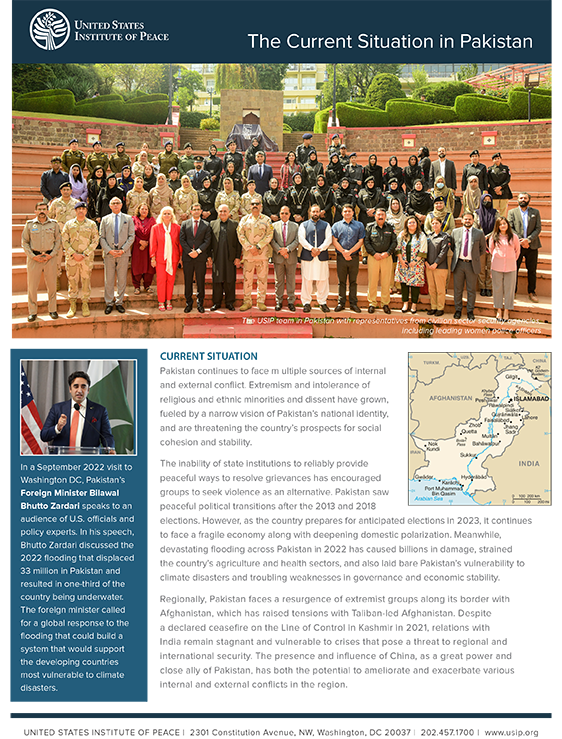 The Current Situation in Pakistan fact sheet cover