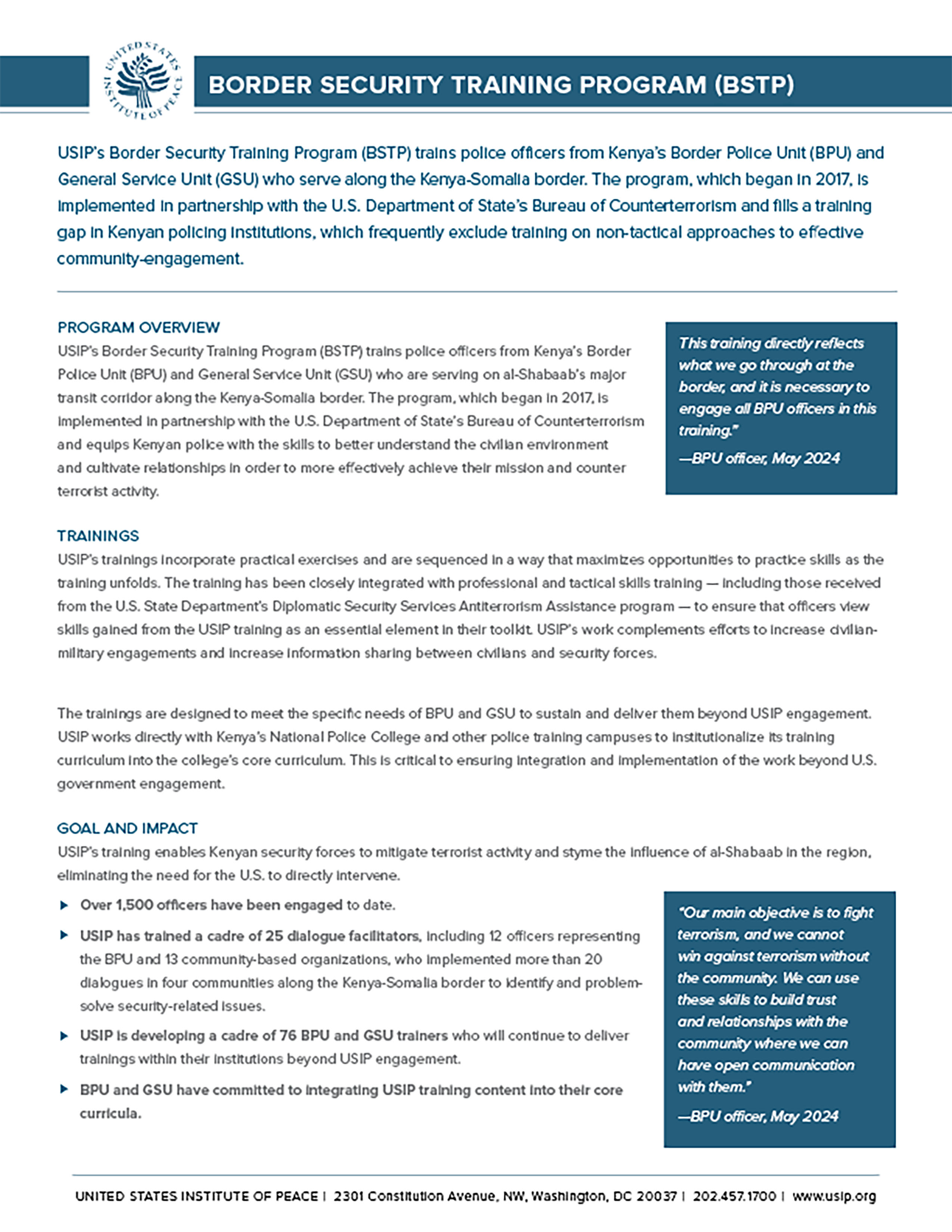 Border Security Training Program cover
